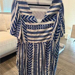 Old Navy Blue and White Trim Dress